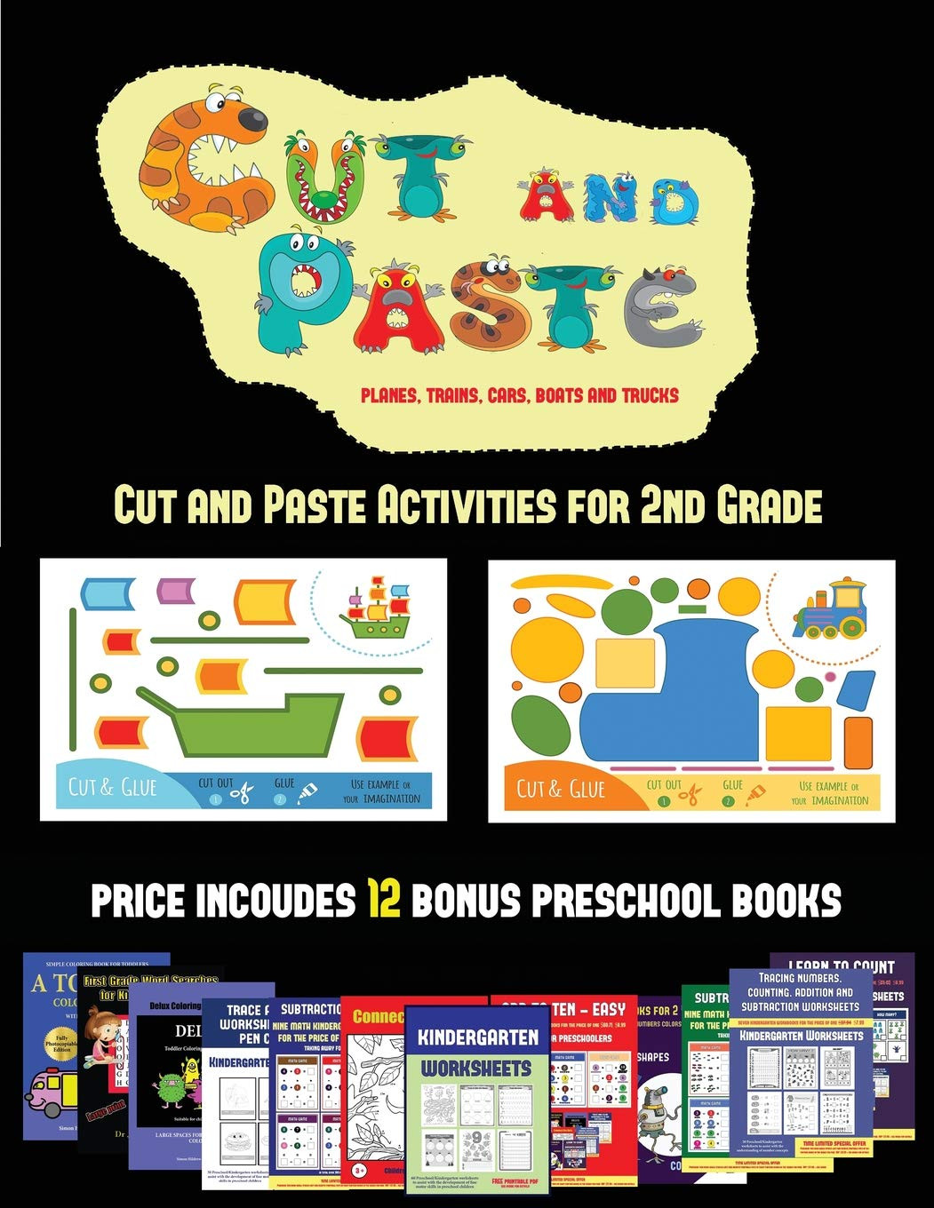 Cut And Paste Activities For 2nd Grade Cut And Paste Planes Trains Cars Boats And Trucks